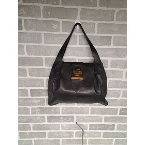 Ted Baker‎ Womens Black Genuine Leather Shoulder Vintage Bag Y2K
